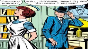 Dr. Donald Blake says goodbye to nurse Jane Foster. 