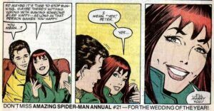 Mary Jane says, "Of course I'll marry you!"