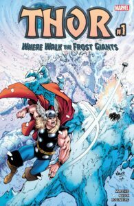 Marvel comic cover - Thor battles the Frost Giants