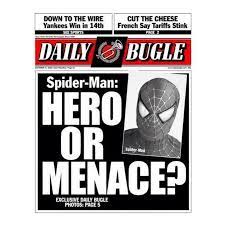 Daily Bugle newspaper cover - Hero or Menace? 