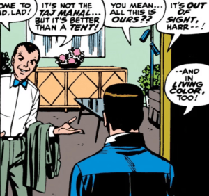 Harry Osborn welcomes Peter Parker as a roommate to his apartment. 