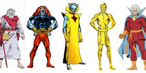 Marvels Elders. (from left) The Gardener, Champion, Grandmaster, Runner, Collector
