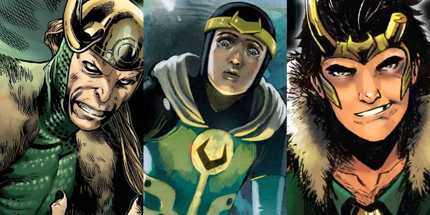 Marvel images of Loki, God of Mischief in different renditions.