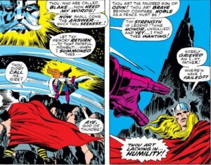 Marvel Comics - Odin declares that mighty Thor lacks humility. 