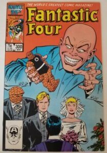 Fantastic Four cover with villain The Puppet Master holding clay figure of The Thing