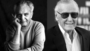 Marvel creators: (from left) Jack Kirby and Stan Lee